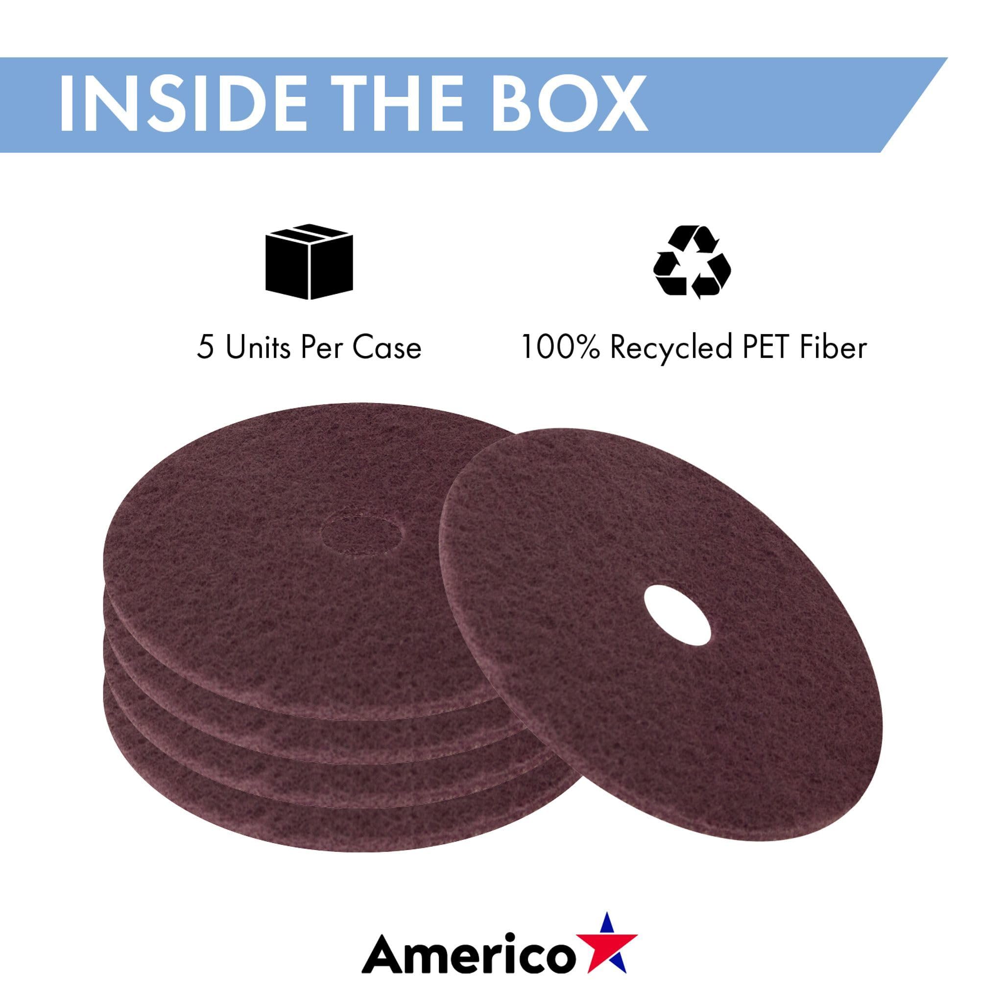 Americo Manufacturing 430520 Dominator Extra Aggressive Duty Floor Stripping Pads (5 Pack), 20" - Image 3
